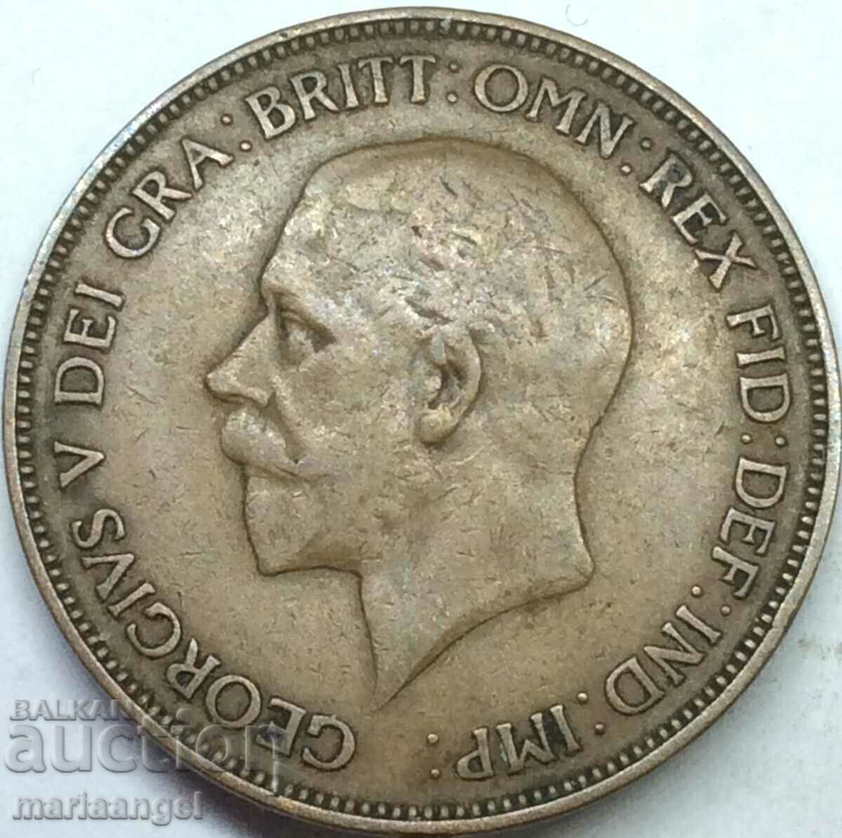 Великобритания 1 пени 1935 30мм  бронз