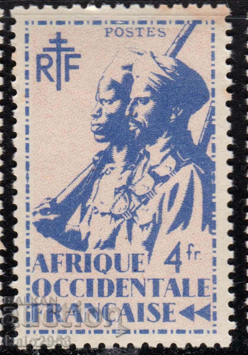 Френска Зап. Африка-1945-Редовна-Войник на колонията,MNH!