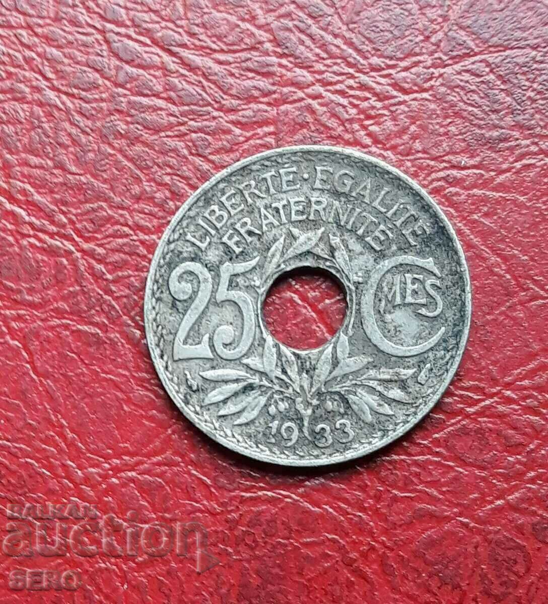Франция-25 цента 1933
