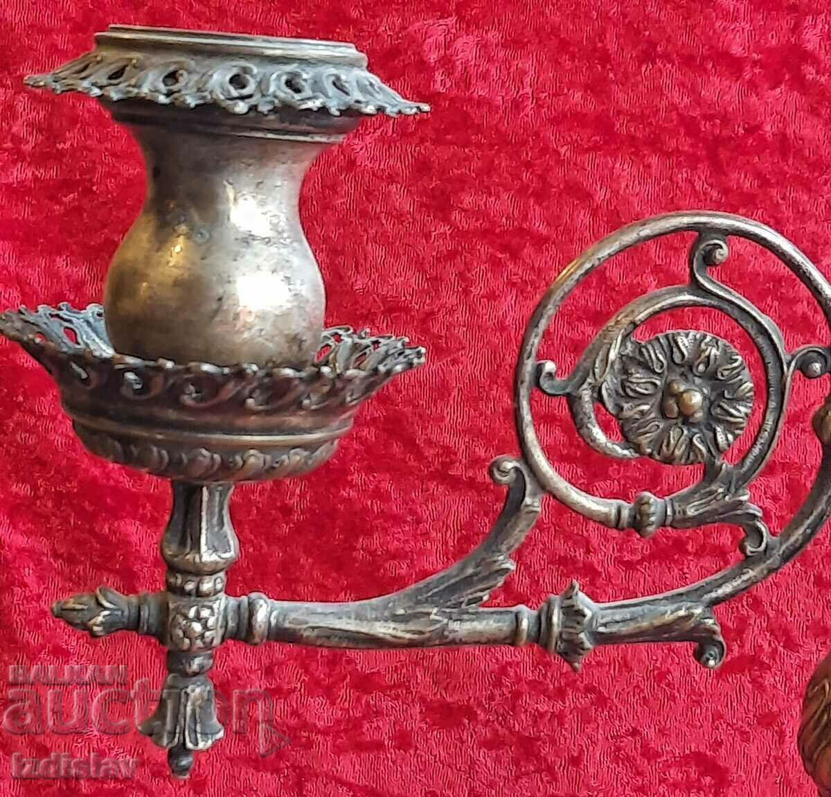 Antique silver plated candle holder with price 200.00 BGN | € 102.26 Antique silver plated candle holder with price 200.00 BGN | € 102.26