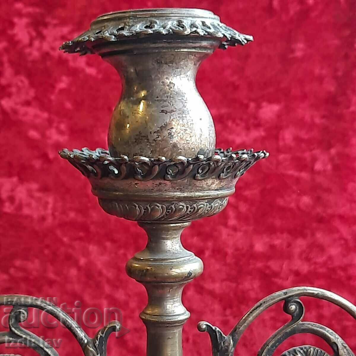 Auction Antique silver plated candle holder Auction Antique silver plated candle holder