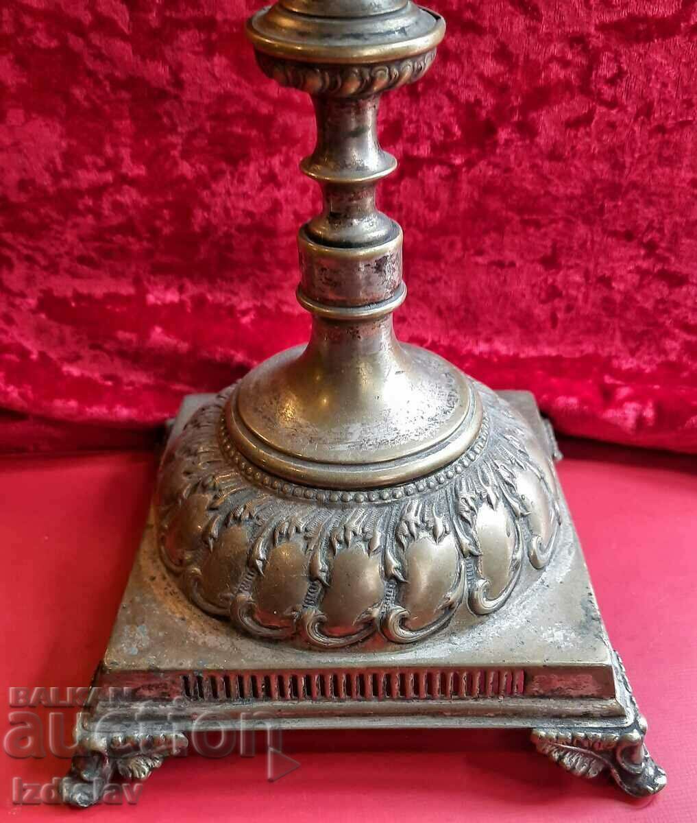 Delivery of Antique silver plated candle holder Delivery of Antique silver plated candle holder