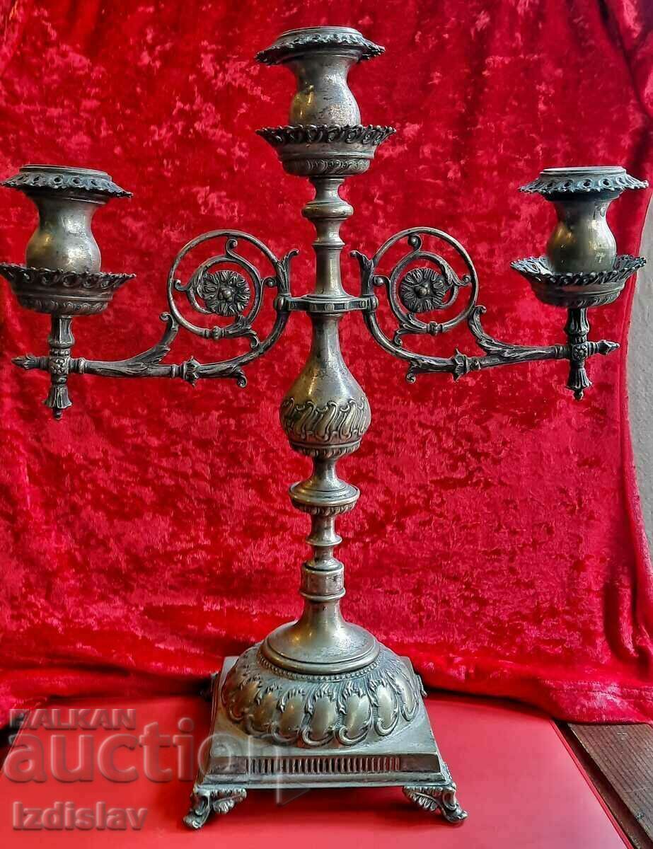Antique silver plated candle holder - 5 Antique silver plated candle holder - 5