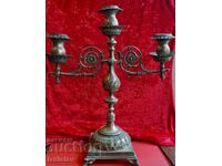 Antique silver plated candle holder