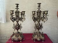 Beautiful massive bronze candlesticks!BAROQUE STYLE! (2 pieces)