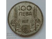 100 лева сребро България 1937 -  сребърна монета #108