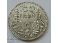 100 leva silver Bulgaria 1937 - silver coin #109