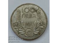 100 лева сребро България 1937 -  сребърна монета #110