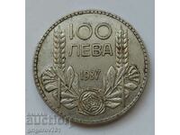 100 лева сребро България 1937 -  сребърна монета #111