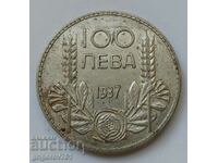 100 лева сребро България 1937 -  сребърна монета #112