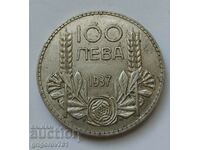 100 лева сребро България 1937 -  сребърна монета #113
