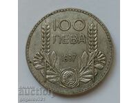 100 лева сребро България 1937 -  сребърна монета #114