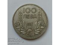 100 лева сребро България 1937 -  сребърна монета #115