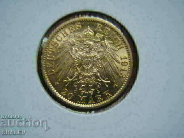 Auction 20 Mark 1913 Germany (Prussia) (20 marks) /1/ - AU (gold) Auction 20 Mark 1913 Germany (Prussia) (20 marks) /1/ - AU (gold)