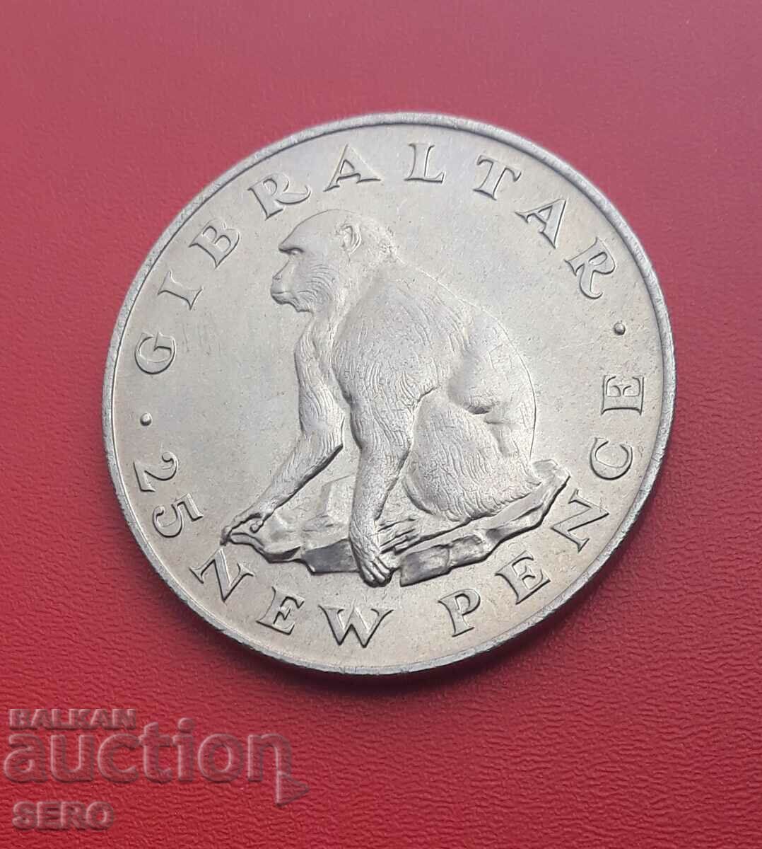 Gibraltar-25 pence 1971