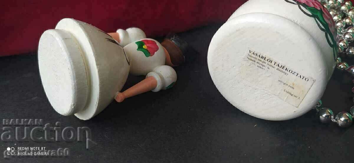 Traditional Hungarian wooden doll, box for trinkets - 5