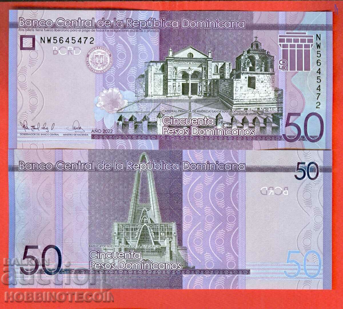 DOMINICAN REPUBLIC DOMINICANA 50 emission - 2022 NEW UNC