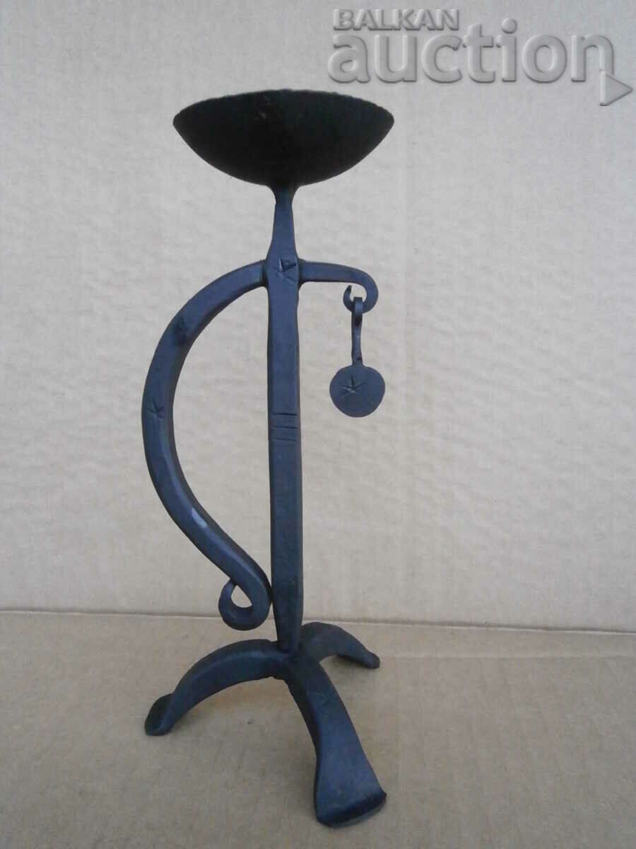 Old forged candlestick lamp candelabra type Old Bulgaria