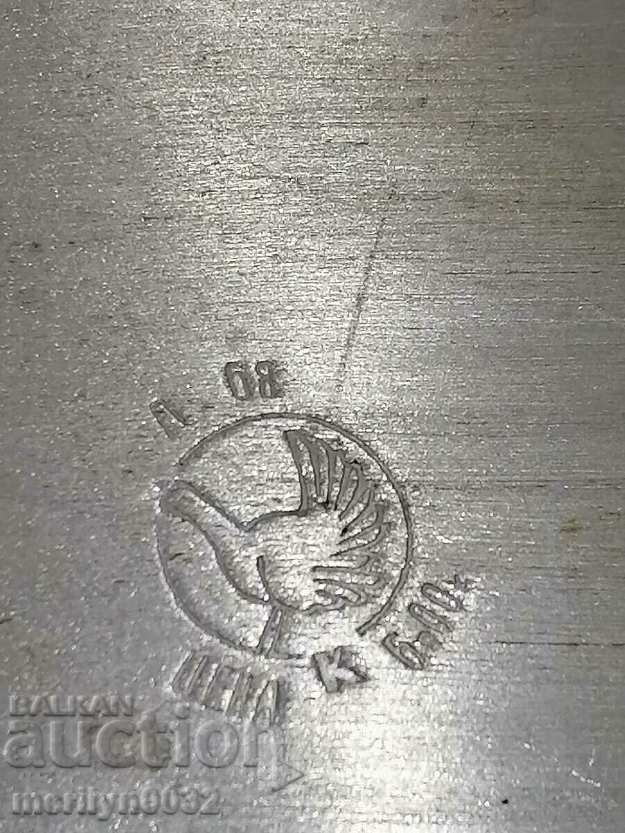 Delivery of Old tray nickel-plated brass USSR casserole, service Delivery of Old tray nickel-plated brass USSR casserole, service