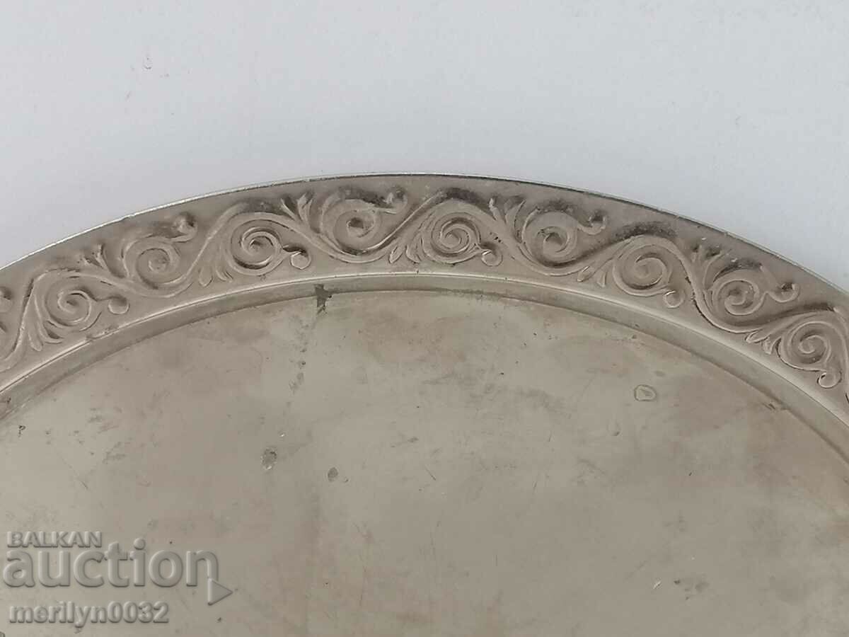 Old tray nickel-plated brass USSR casserole, service - 6 Old tray nickel-plated brass USSR casserole, service - 6