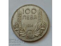 100 лева сребро България 1934 -  сребърна монета #119