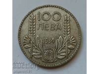 100 лева сребро България 1934 -  сребърна монета #122