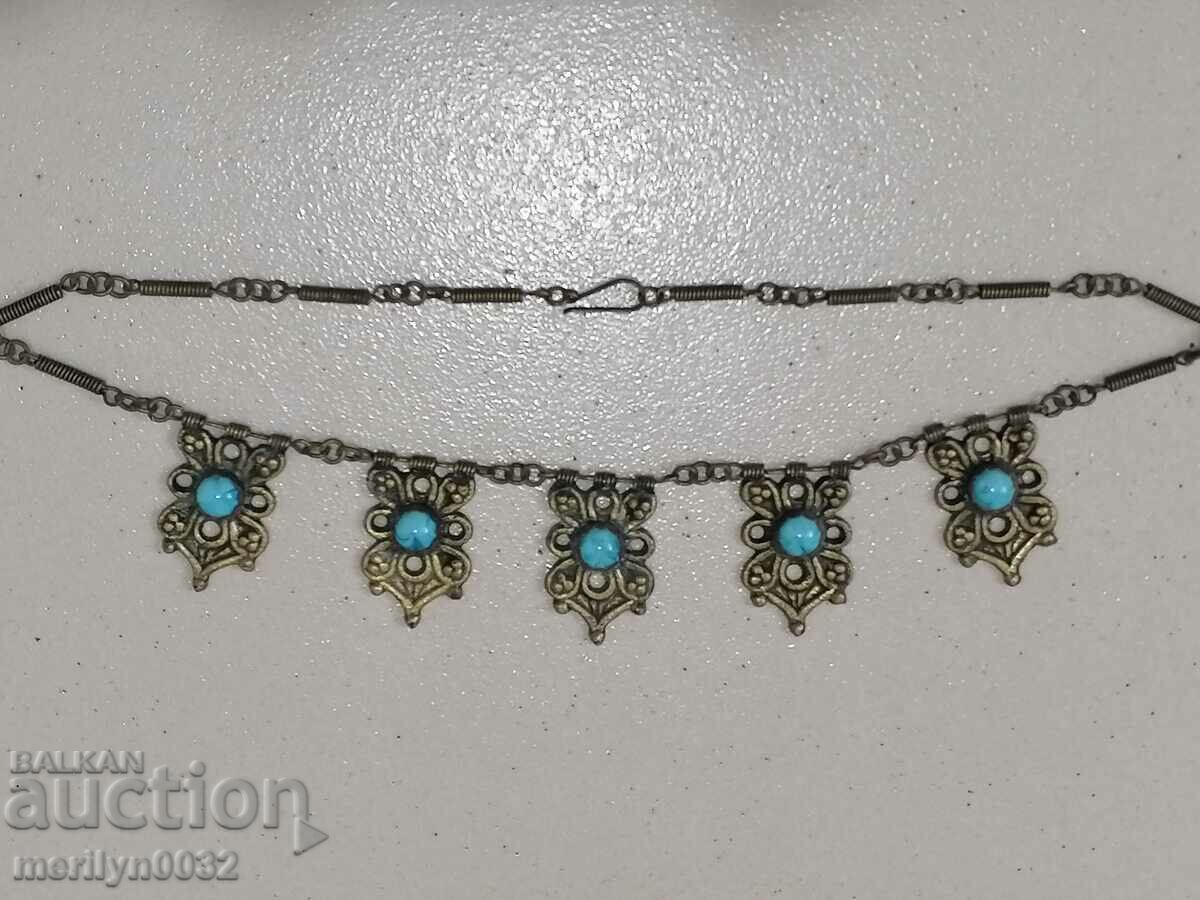 Delivery of Old jewelry bronze turquoises necklace necklace pendant marten Delivery of Old jewelry bronze turquoises necklace necklace pendant marten