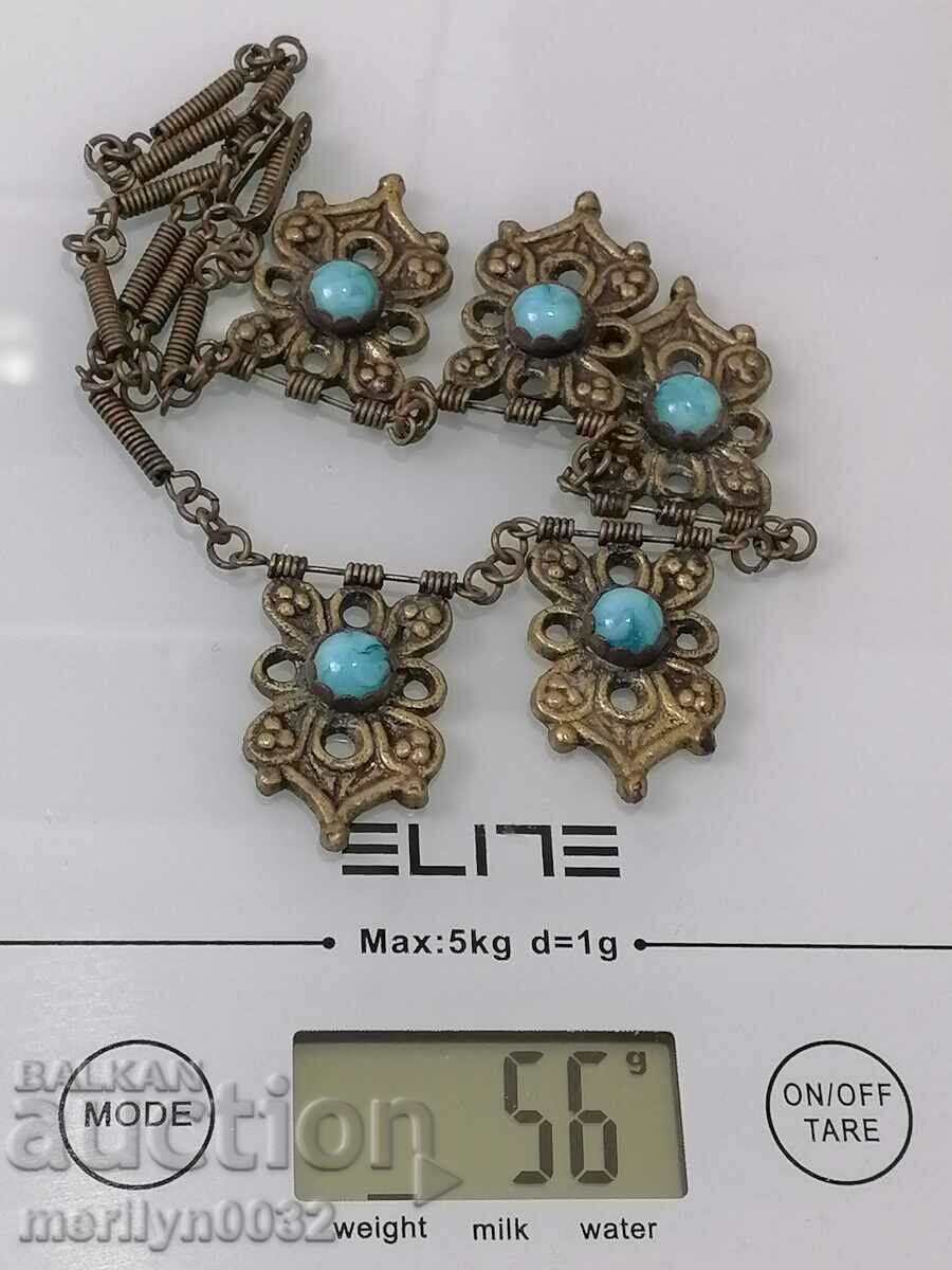 Old jewelry bronze turquoises necklace necklace pendant marten - 5 Old jewelry bronze turquoises necklace necklace pendant marten - 5