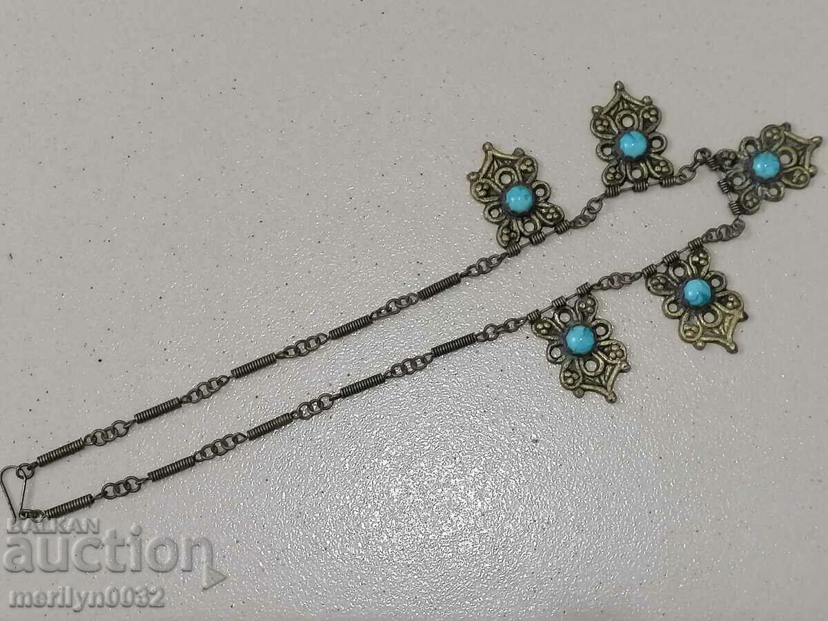 Old jewelry bronze turquoises necklace necklace pendant marten - 6 Old jewelry bronze turquoises necklace necklace pendant marten - 6