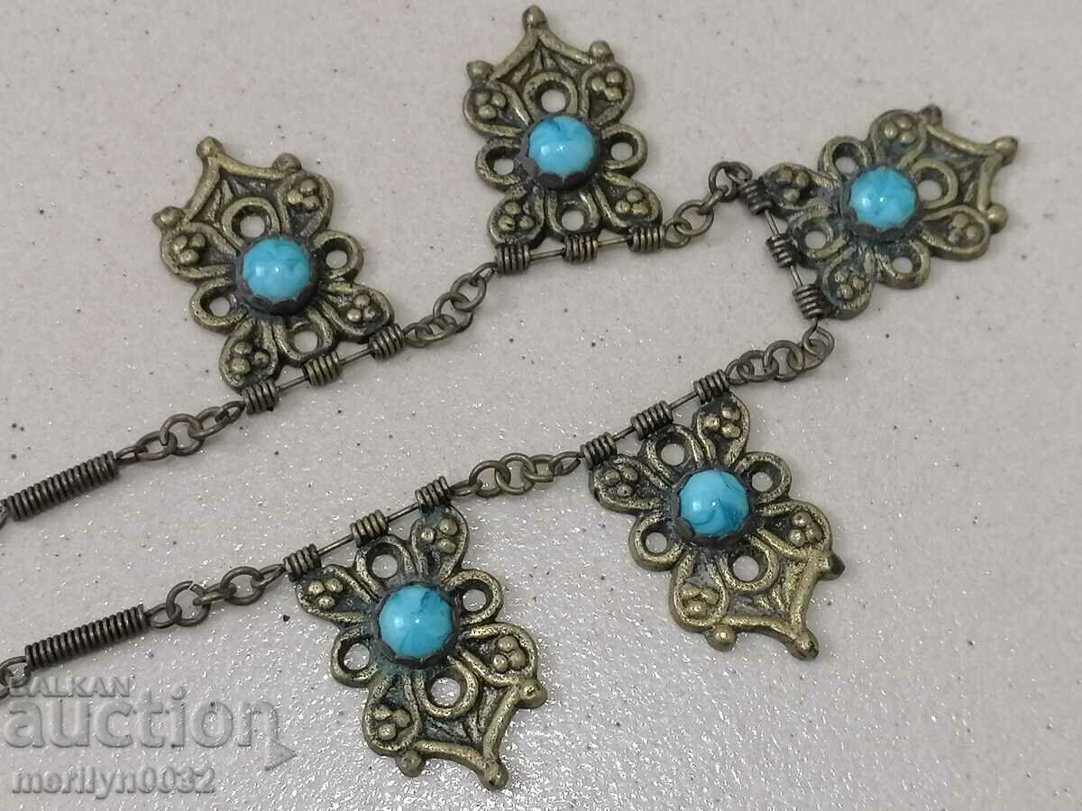 Old jewelry bronze turquoises necklace necklace pendant marten - 7 Old jewelry bronze turquoises necklace necklace pendant marten - 7