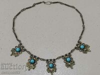 Old jewelry bronze turquoises necklace necklace pendant marten