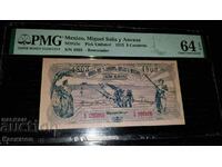 Πολύ σπάνιο επικυρωμένο τραπεζογραμμάτιο Μεξικό 1914 2 λεπτών