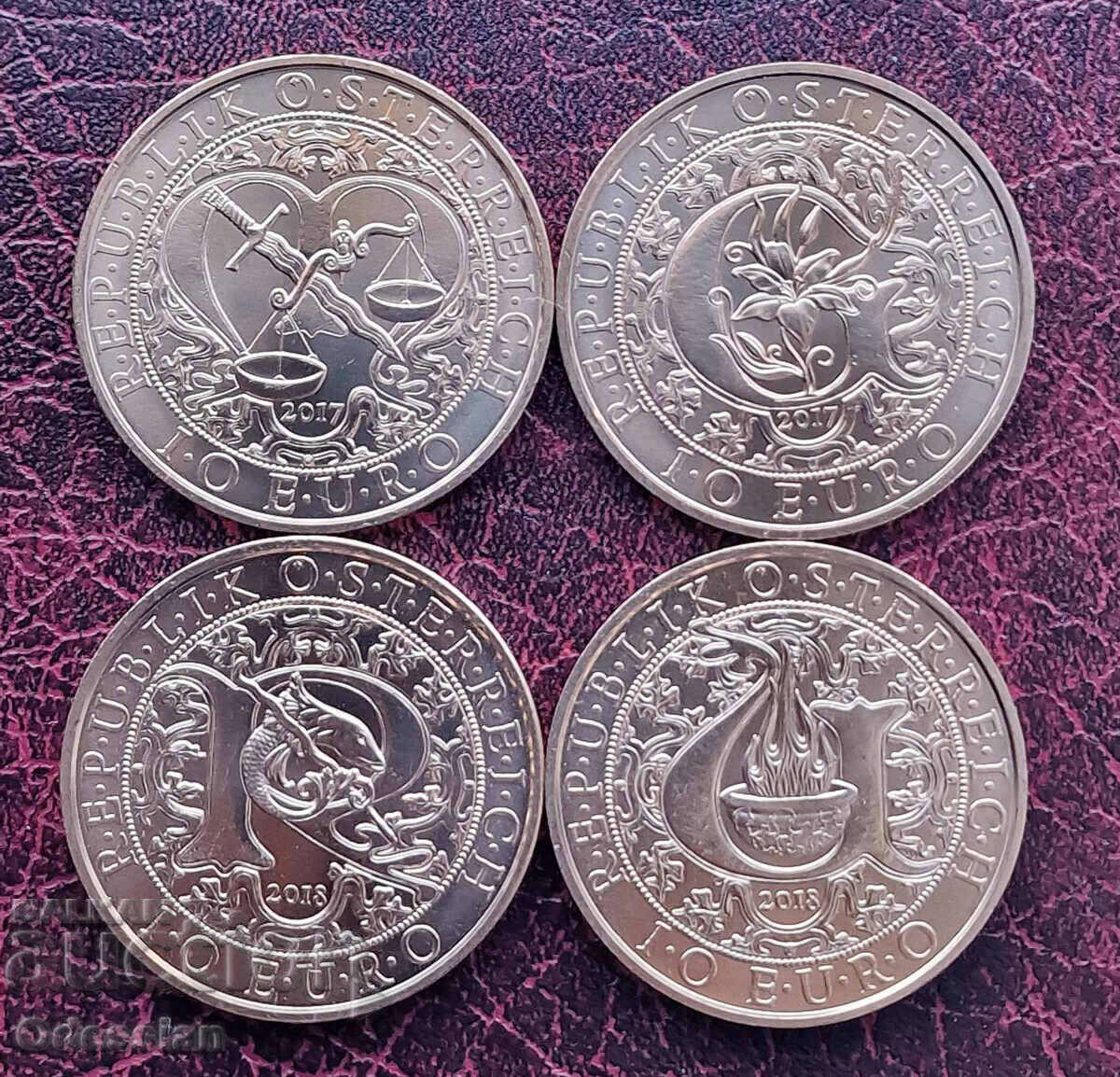 Austria • Set of 4 euro coins "GUARDIAN ANGELS" with price 145.00 BGN | € 74.14 Austria • Set of 4 euro coins "GUARDIAN ANGELS" with price 145.00 BGN | € 74.14