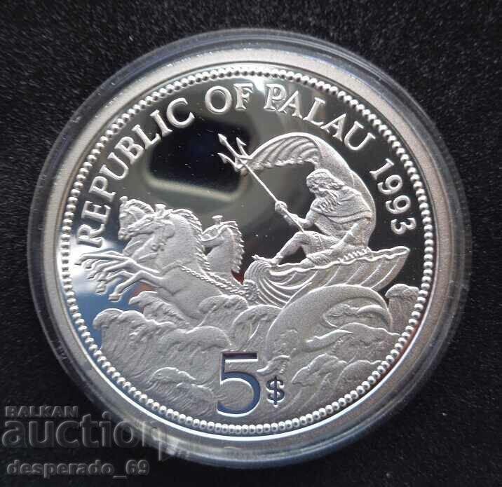(¯`'•.¸ $5 1993 PALAU UNC ¸.•'´¯) with price 94.00 BGN | € 48.06