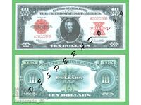 (¯`'•.¸(αναπαραγωγή) US $10 1923 UNC¸.•'´¯)