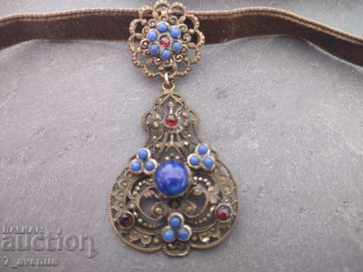 Necklace, necklace, necklace, jewelry with medallion, old, 31.03.24 with price 99.00 BGN | € 50.62