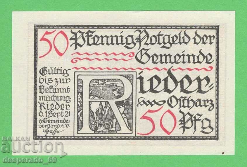 (¯`'•.¸NOTGELD (gr. Rieder) 1921 UNC -50 pfennig¸.•'´¯) with price 2.60 BGN | € 1.33 (¯`'•.¸NOTGELD (gr. Rieder) 1921 UNC -50 pfennig¸.•'´¯) with price 2.60 BGN | € 1.33