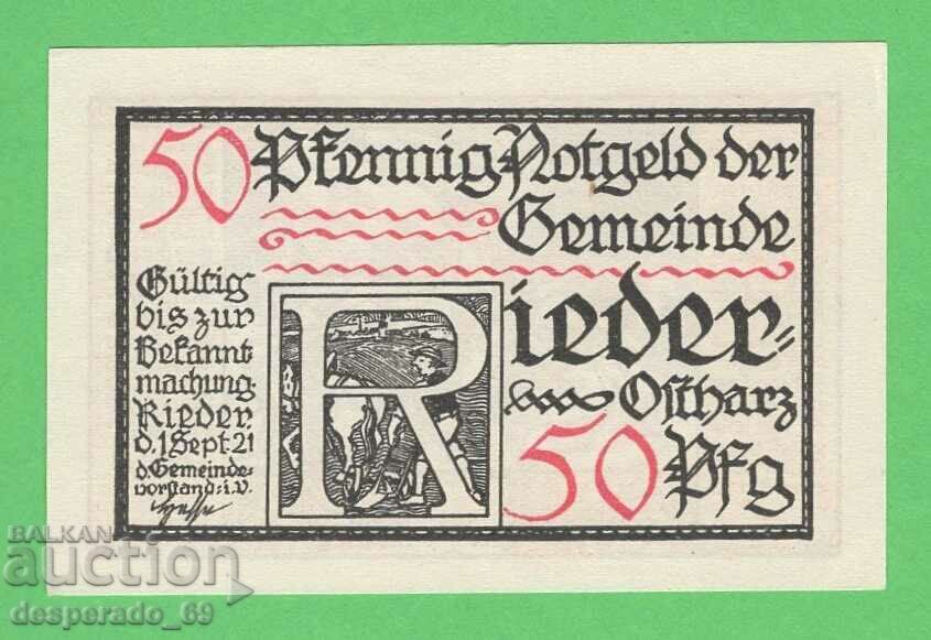 (¯`'•.¸NOTGELD (gr. Rieder) 1921 UNC -50 pfennig¸.•'´¯) with price 2.60 BGN | € 1.33 (¯`'•.¸NOTGELD (gr. Rieder) 1921 UNC -50 pfennig¸.•'´¯) with price 2.60 BGN | € 1.33