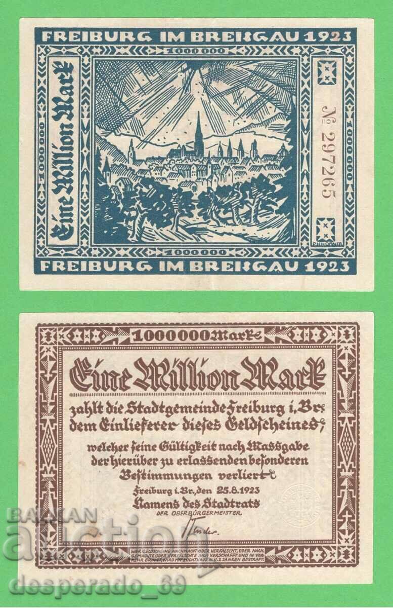 (¯`'•.¸ГЕРМАНИЯ (Freiburg) 1 милион марки 1923¸.•'´¯)