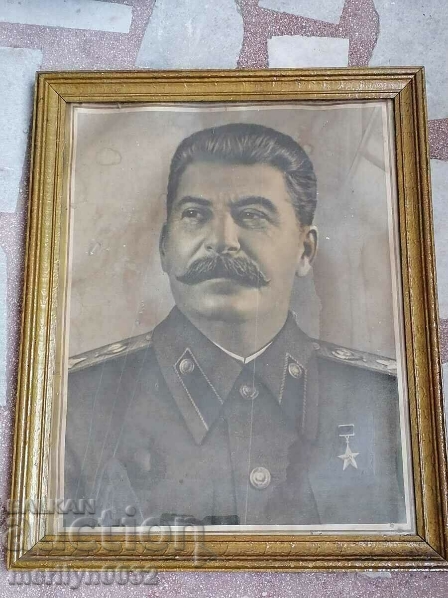 Old portrait of Stalin, photo, picture, poster, propaganda - 7
