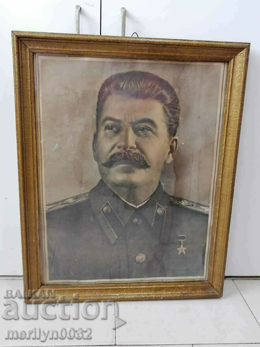 Стар портрет на Сталин, снимка, картина, плакат, пропаганда