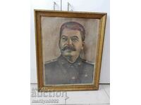 Παλιό πορτρέτο του Στάλιν, φωτογραφία, εικόνα, αφίσα, προπαγάνδα