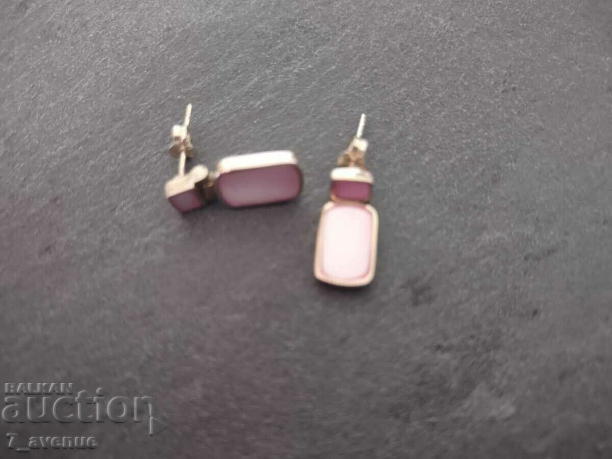 Silver earrings, pink mother of pearl, 03/31/24 with price 99.00 BGN | € 50.62 Silver earrings, pink mother of pearl, 03/31/24 with price 99.00 BGN | € 50.62