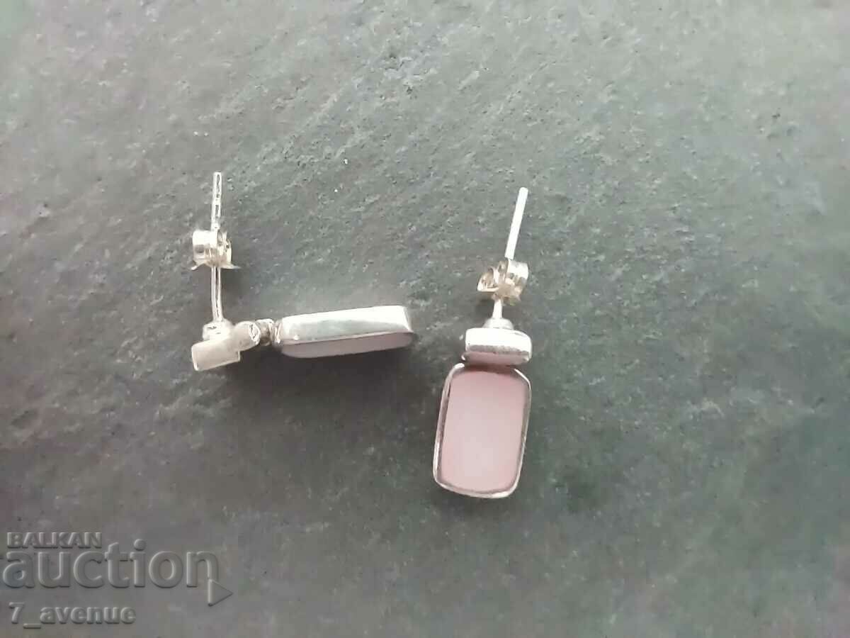 Silver earrings, pink mother of pearl, 03/31/24 - 5 Silver earrings, pink mother of pearl, 03/31/24 - 5