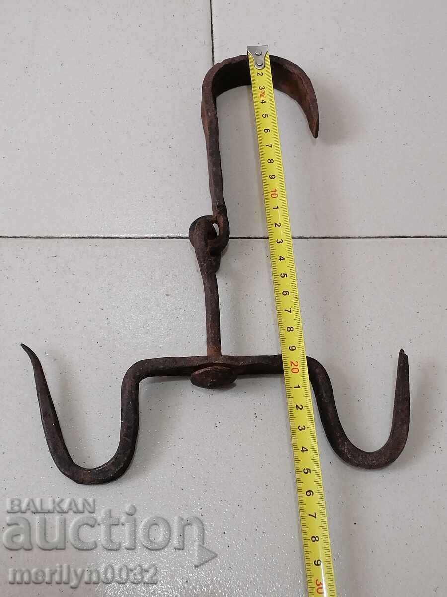 Antique Wrought Iron Hook, Double Hook - 5 Antique Wrought Iron Hook, Double Hook - 5