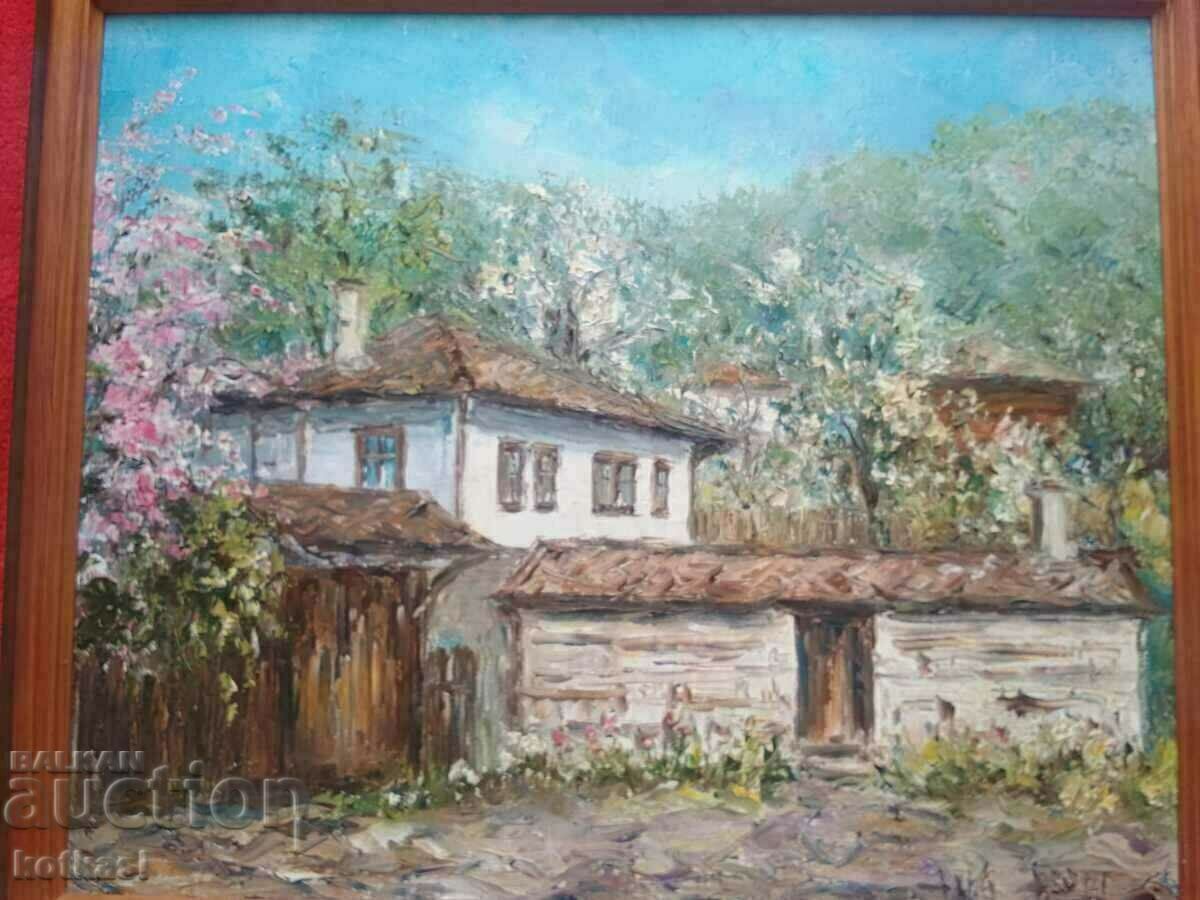 Bulgarian author Vyara Georg Spring in Bozhentsi oil on canvas with price 585.50 BGN | € 299.36 Bulgarian author Vyara Georg Spring in Bozhentsi oil on canvas with price 585.50 BGN | € 299.36