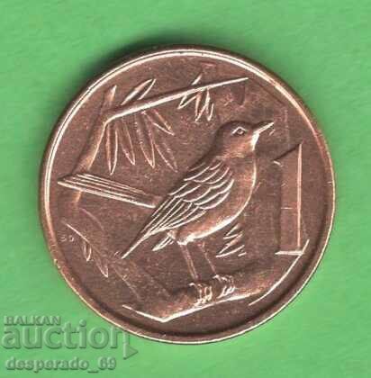 (¯`'•.¸ 1 cent 2005 CAYMAN ISLANDS aUNC ¸.•'´¯)