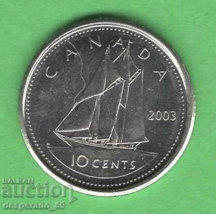 (¯`'•.¸ 10 cenți 2003 CANADA UNC- ¸.•'´¯)