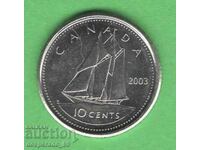 (¯`'•.¸ 10 cenți 2003 CANADA UNC- ¸.•'´¯)