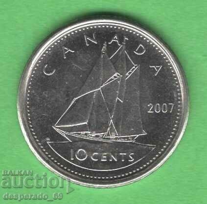 (¯`'•.¸ 10 cenți 2007 CANADA UNC ¸.•'´¯)